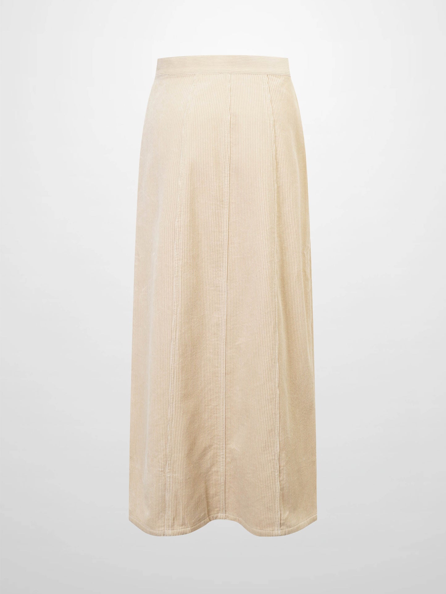 Button Down A-Line Corduroy Skirt-Warm Vanilla-2