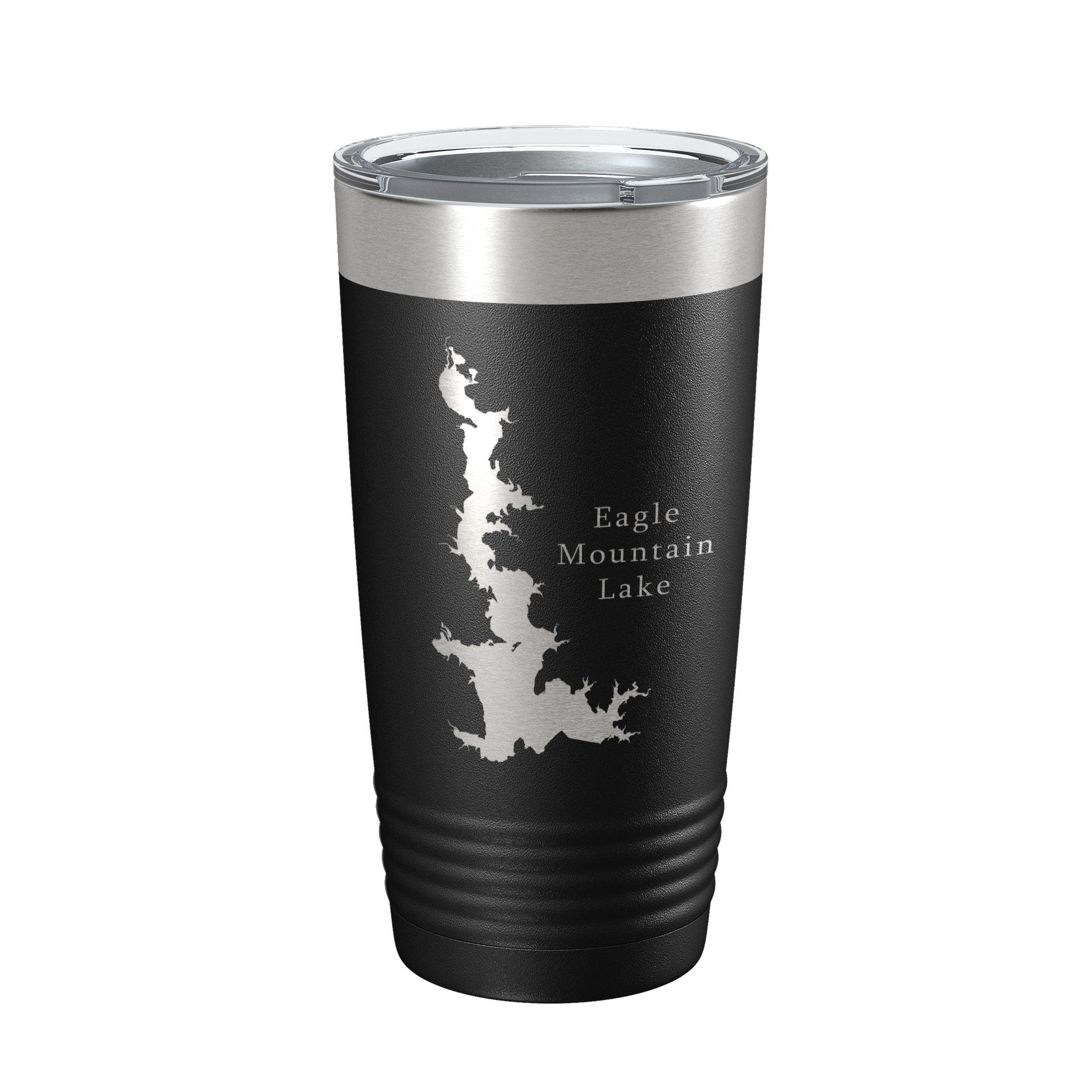 Eagle Mountain Lake Map Tumbler Travel Mug Insulated Laser Engraved Coffee Cup Texas 20 oz-0