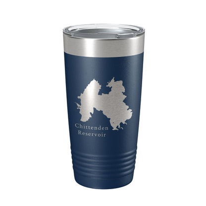 Chittenden Reservoir Tumbler Lake Map Travel Mug Insulated Laser Engraved Coffee Cup Vermont 20 oz-2