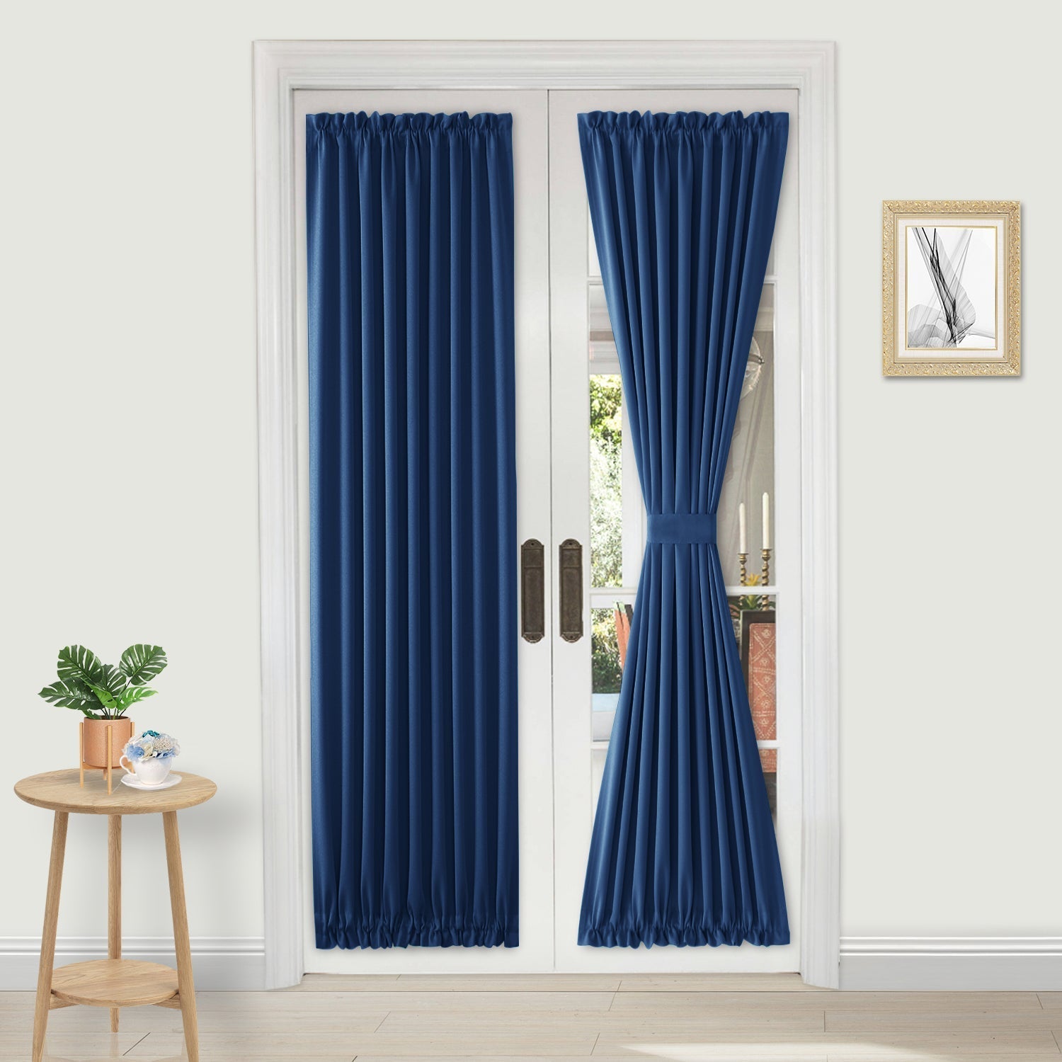 DWCN French Blackout Door Curtains, 1 Curtain Panel with Tieback-10