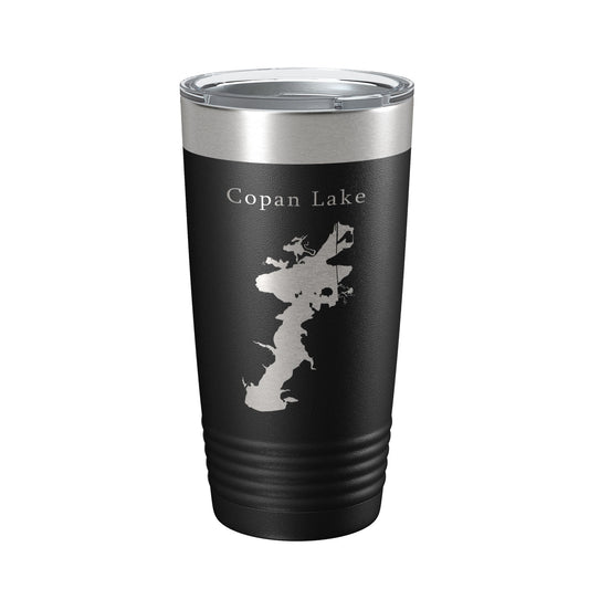 Copan Lake Map Tumbler Travel Mug Insulated Laser Engraved Coffee Cup Oklahoma 20 oz-0