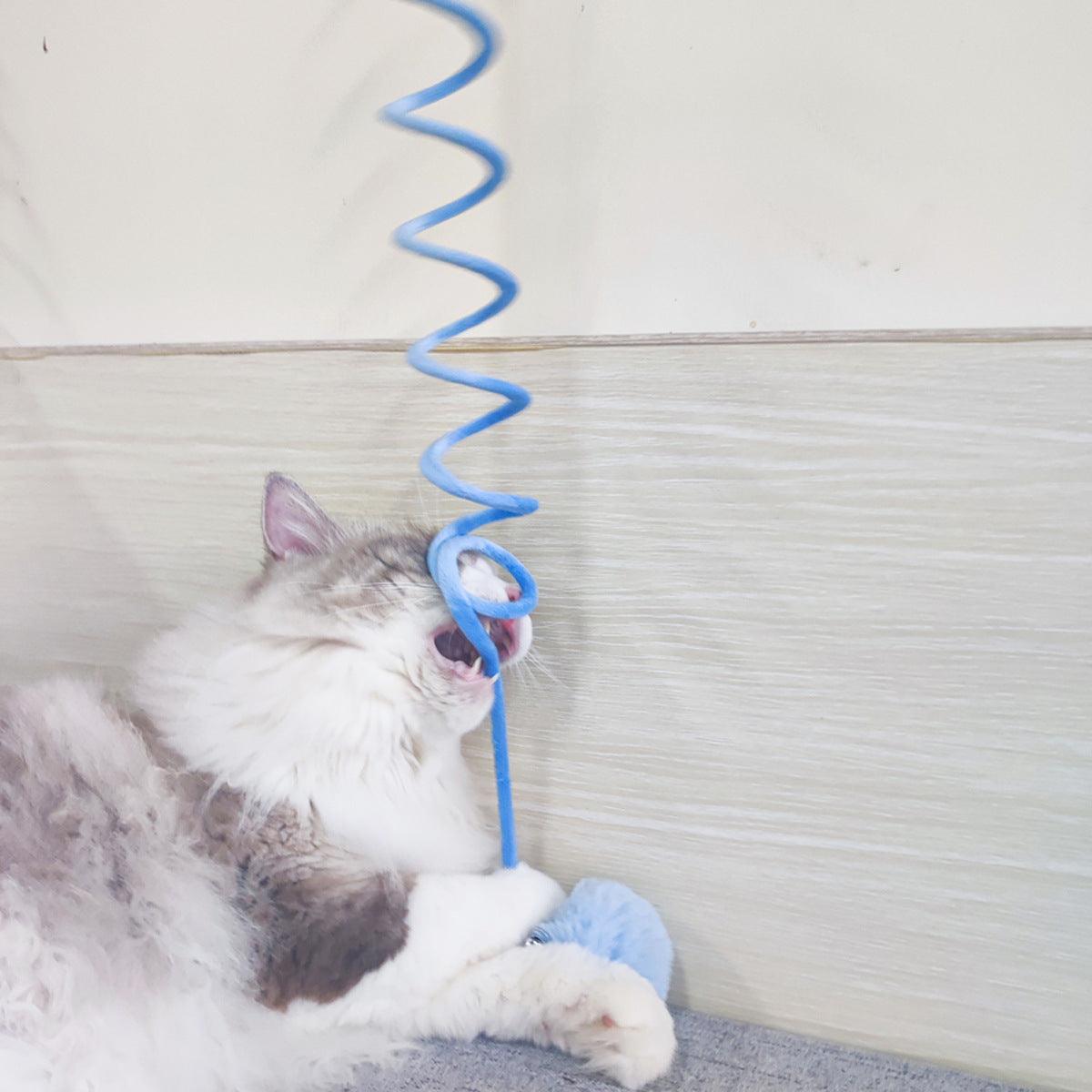 Interactive Plush Cat Toy With Self-Hi Sucker And Spring Rabbit Hair Ball-3