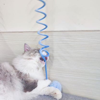 Interactive Plush Cat Toy With Self-Hi Sucker And Spring Rabbit Hair Ball-3