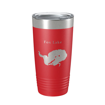 Fox Lake Map Tumbler Travel Mug Insulated Laser Engraved Coffee Cup Wisconsin 20 oz-10