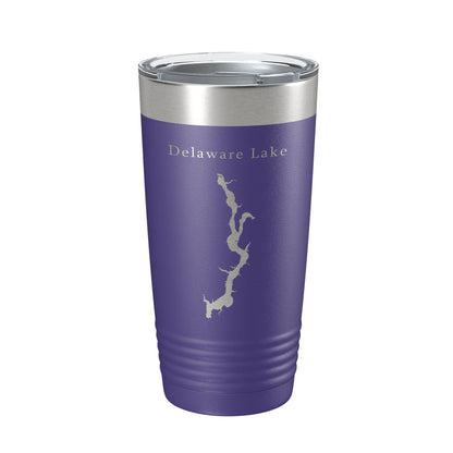 Delaware Lake Map Tumbler Travel Mug Insulated Laser Engraved Coffee Cup Ohio 20 oz-15