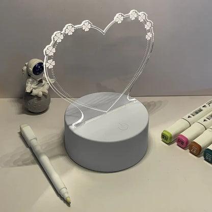Acrylic Memo Board with Erasable Light for Home Use