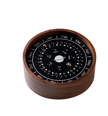 Magnetic Eternal Calendar with Wooden Sundial Decor (One Piece)