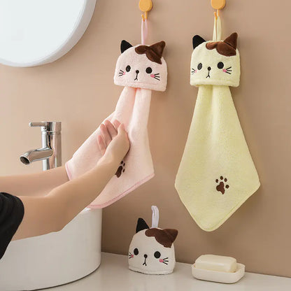 Cartoon Absorbent Hand Towel for Kids' Bathroom Decor