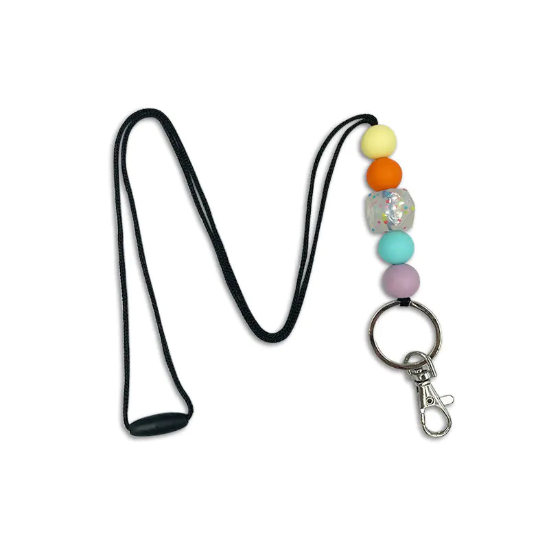 Amazon Badge Holder Keychain with Silicone Beads Lanyard