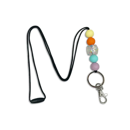 Amazon Badge Holder Keychain with Silicone Beads Lanyard