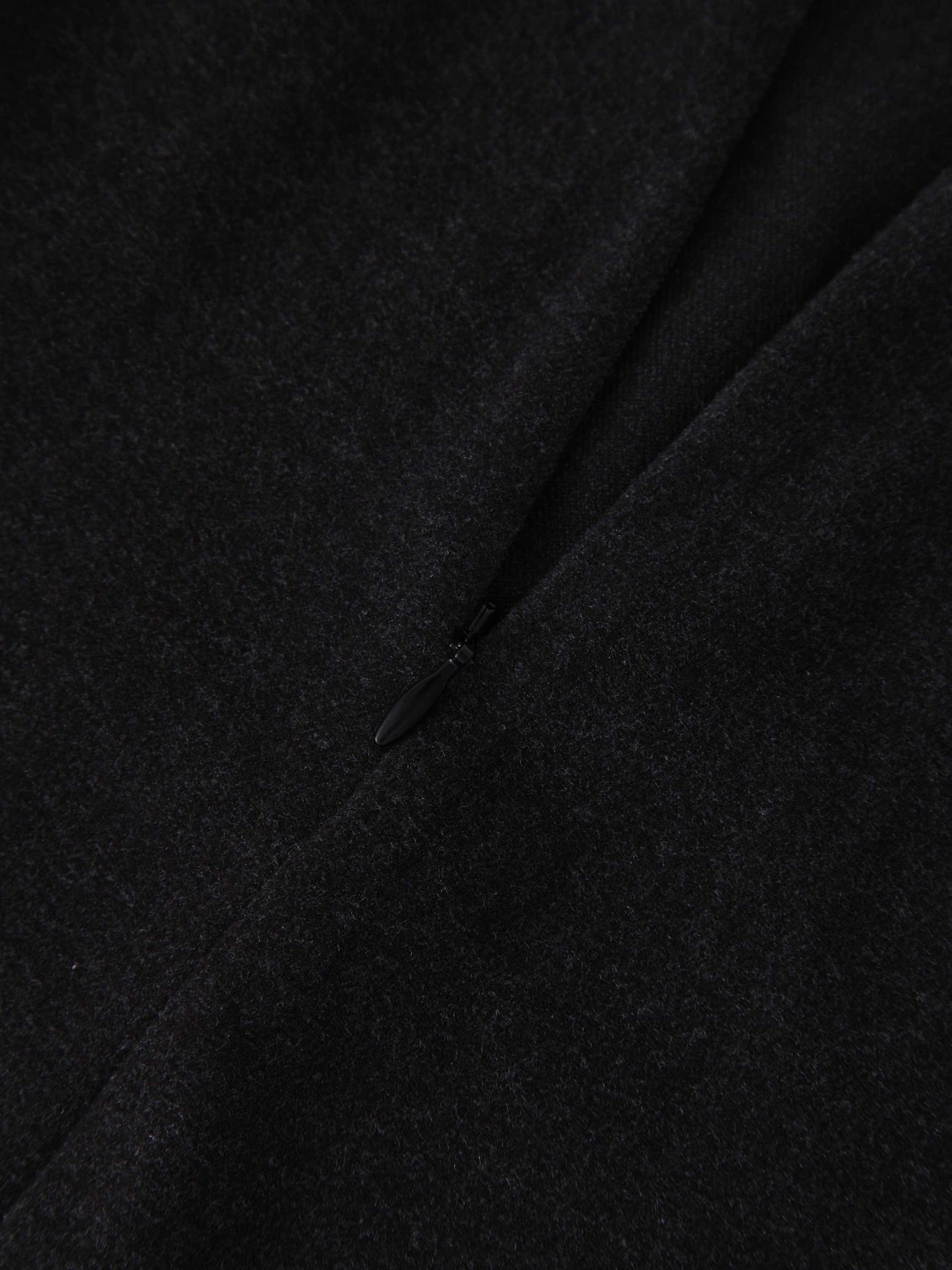 Pin Closure Wrap Skirt-Black-3
