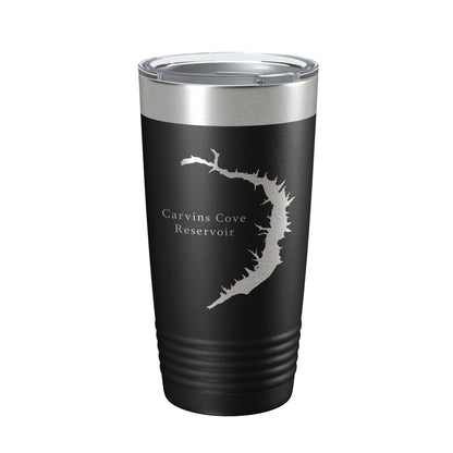 Carvins Cove Reservoir Tumbler Lake Map Travel Mug Insulated Laser Engraved Coffee Cup Virginia 20 oz-0