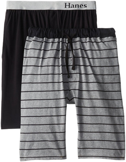 Hanes Men's Big-Tall Knit Sleep Short (Pack of 2)-1