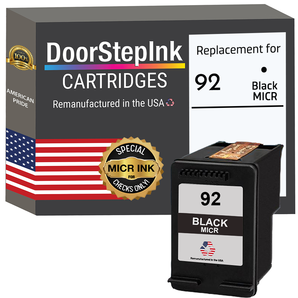 DoorStepInk Brand for HP 92 (C9362WN) Black MICR Remanufactured in the USA Ink Cartridge-0