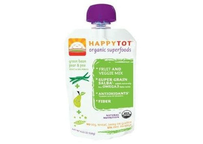Happy Baby Green Bean, Pear, Peas Baby Stage 4 Food (16x4.22 Oz)-0