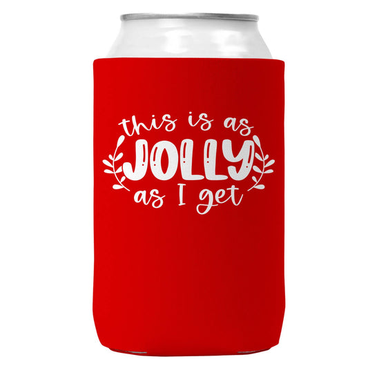 As Jolly As I Get Christmas Can Coozie Cooler 12oz Cans-0