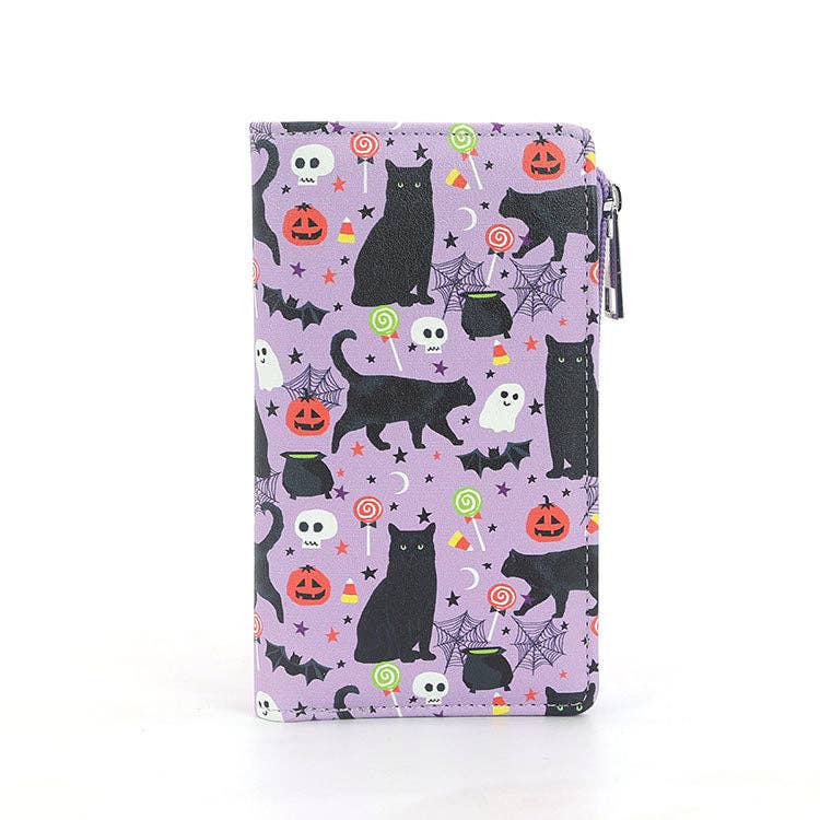 Halloween Black Cat Collage Wallet in Vinyl-0
