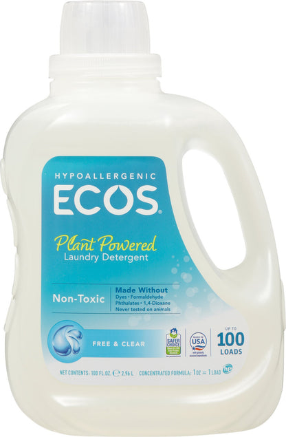 Earth Friendly Ecos Free & Clear Ultra Liquid Detergent (4x100 Oz)-1