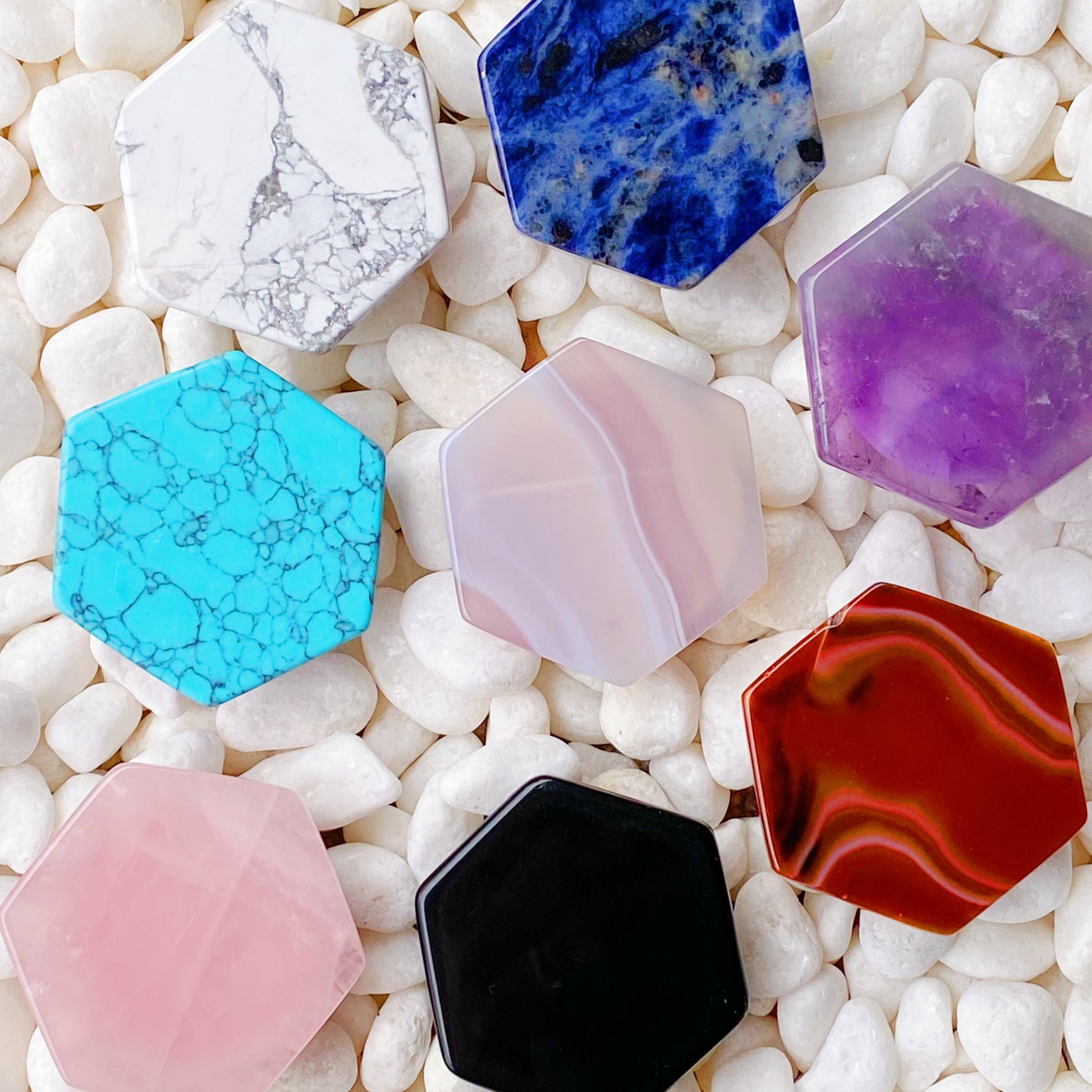 Hexagon Natural Stone Device Grip-2