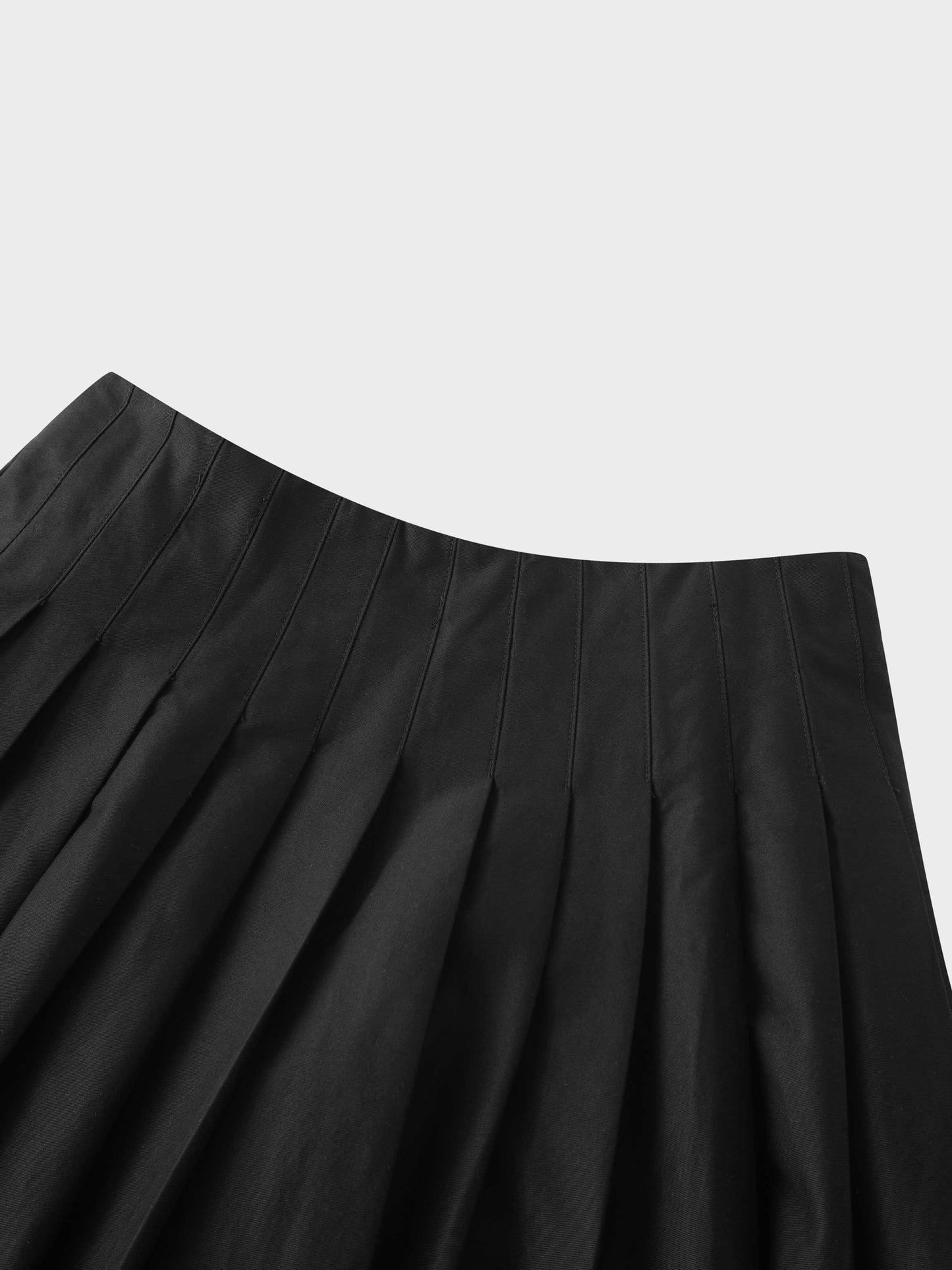 Full Pleated Skirt-Black-2
