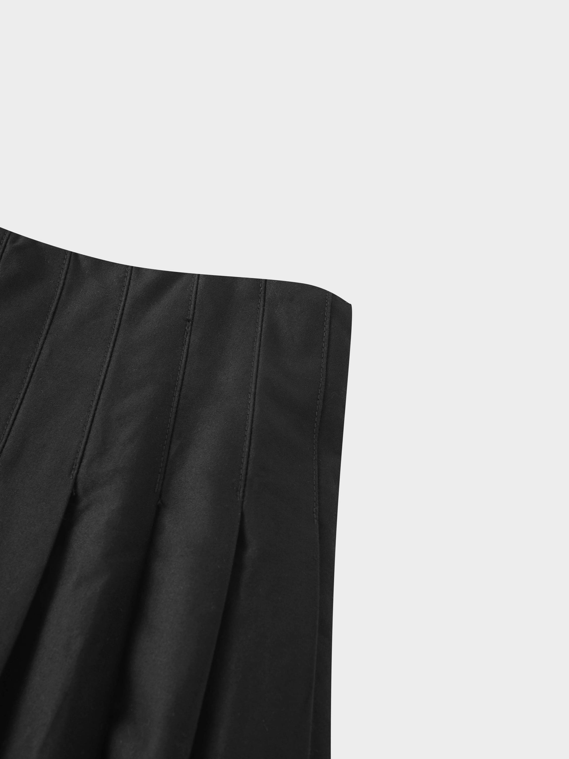 Full Pleated Skirt-Black-3