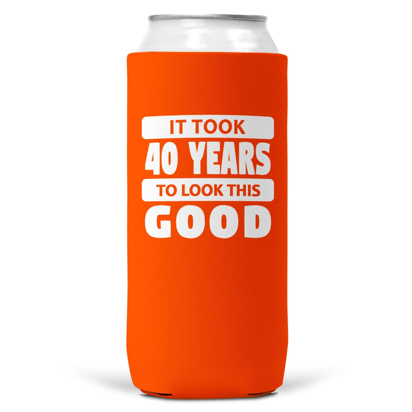 It Took 40 Years To Look This Good SLIM CAN Coozie/Cooler-7