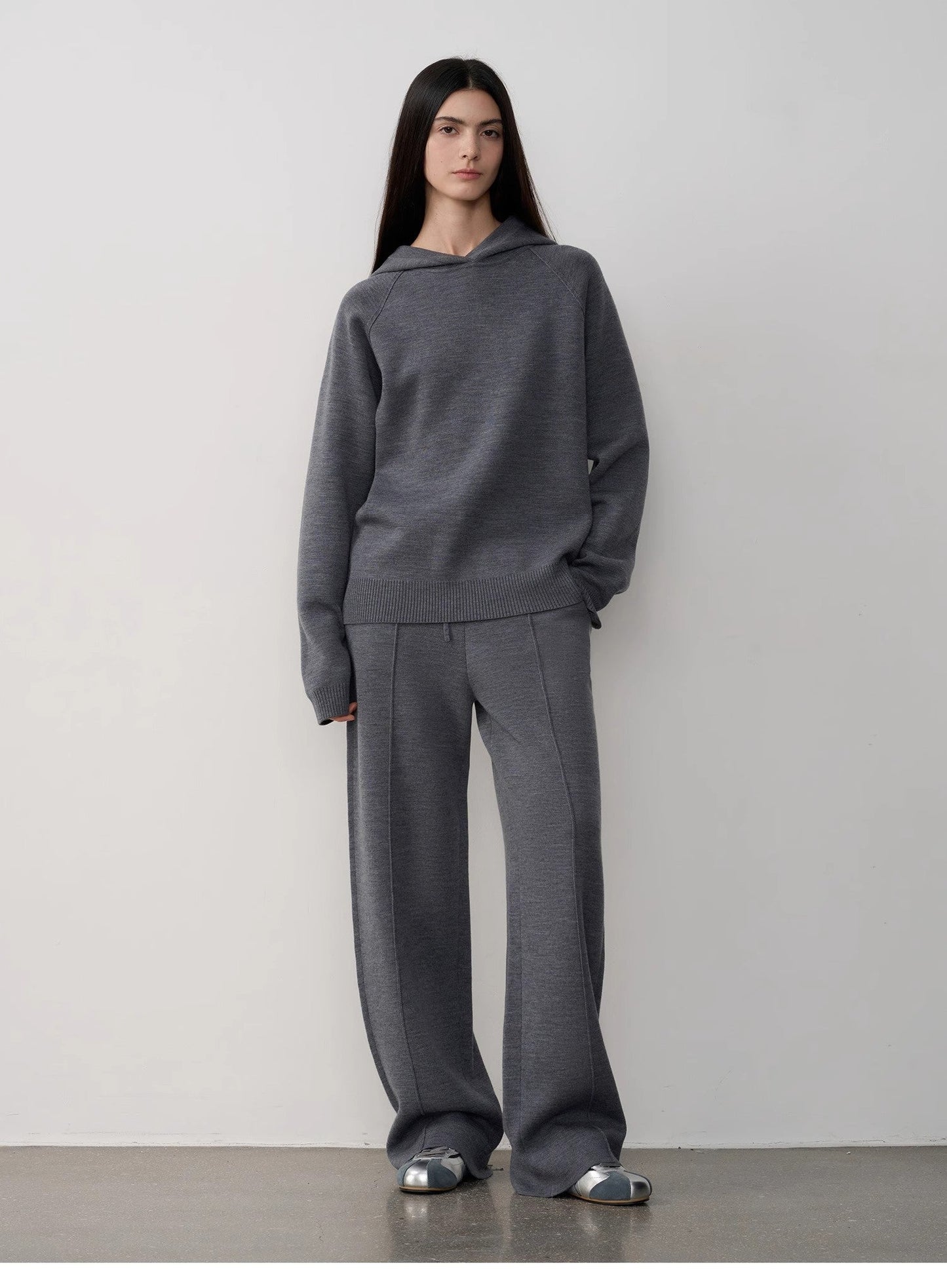 Fireladyfur Women's Wool Knit Hooded Set"Urban One"-15