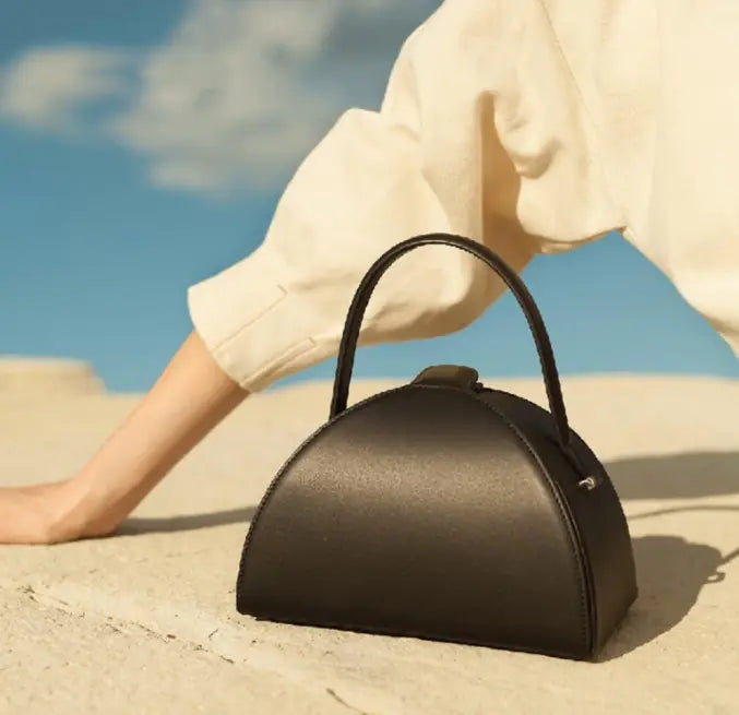 New Korean Style Genuine Leather Bucket Tote Bag