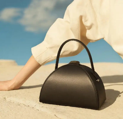 New Korean Style Genuine Leather Bucket Tote Bag