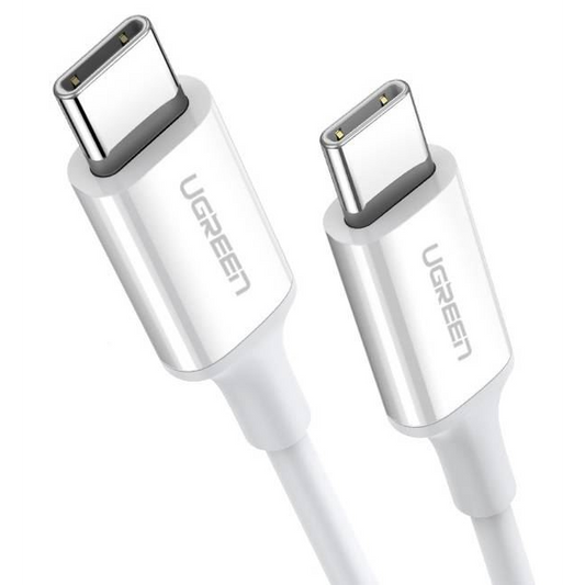Cablu USB-C la USB-C, UGREEN, 60 W, 0.5 m, Alb (UG60517)-0