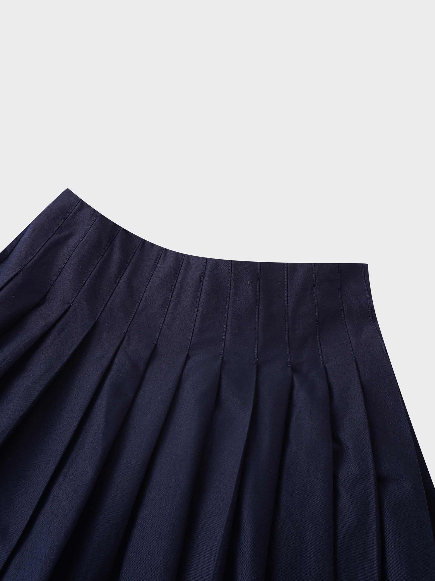 Full Pleated Skirt-Navy-2