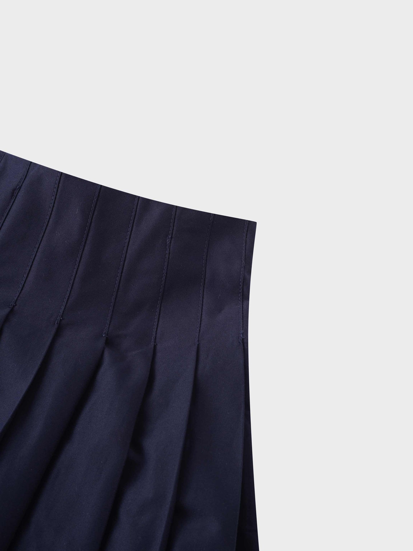 Full Pleated Skirt-Navy-3