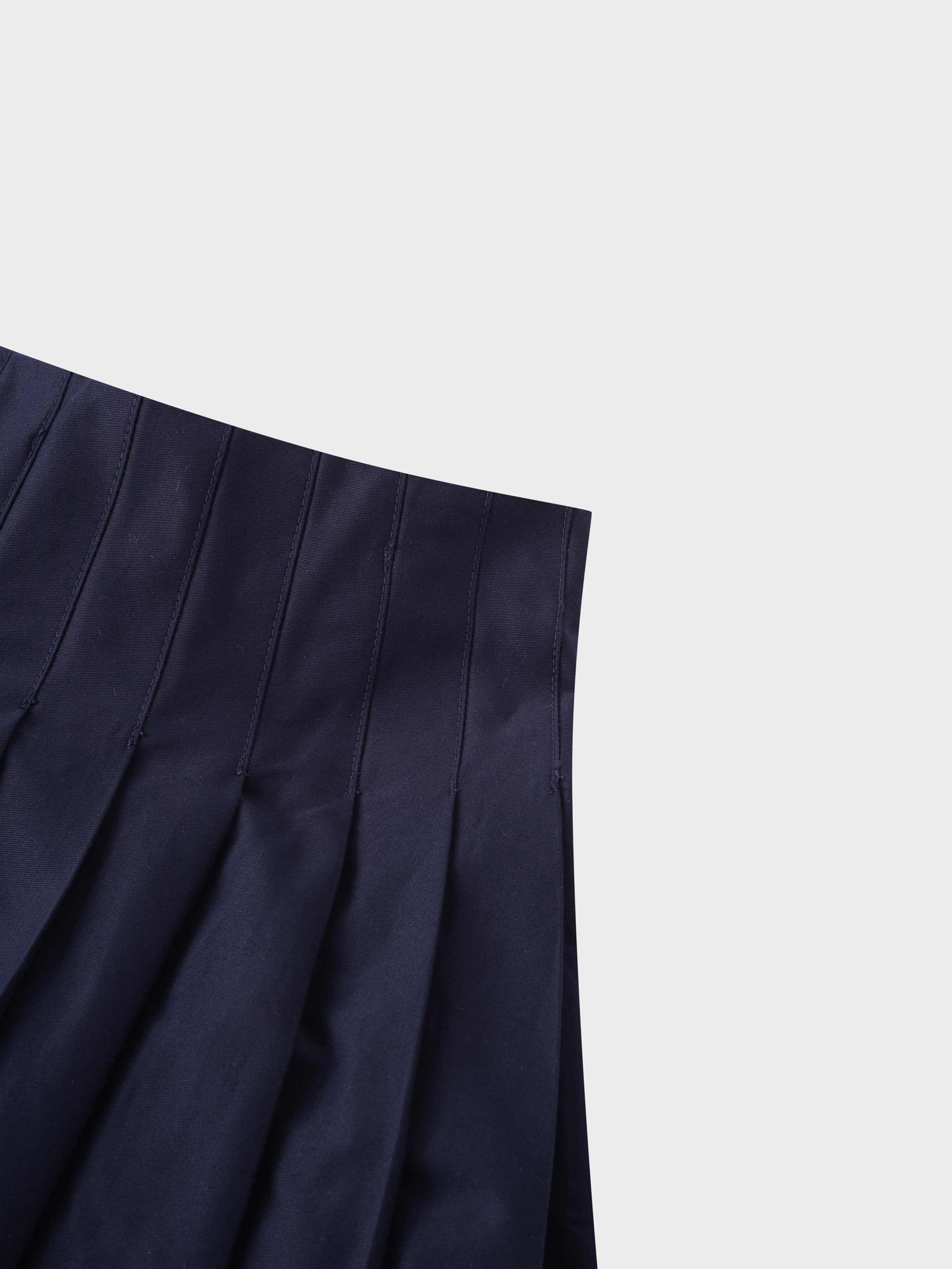 Full Pleated Skirt-Navy-3