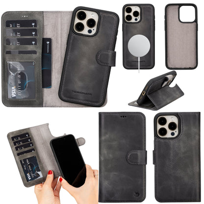 Casper Leather iPhone 15 Pro Wallet Case | Detachable MagSafe Compatible RFID Protection-8