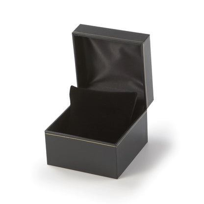 Novel Box Black Jewelry Bangle/Watch Box with Pillow 4.5x4.5x2.87 Inches - Watch/Bangle Storage Box with Gold Trim - Faux Leather Gift Box for Bangle/Watch Gift Box