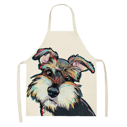 Nordic Polyester Dog Print Apron for Adults