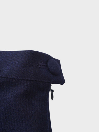 Fringe Circle Skirt-Navy-4