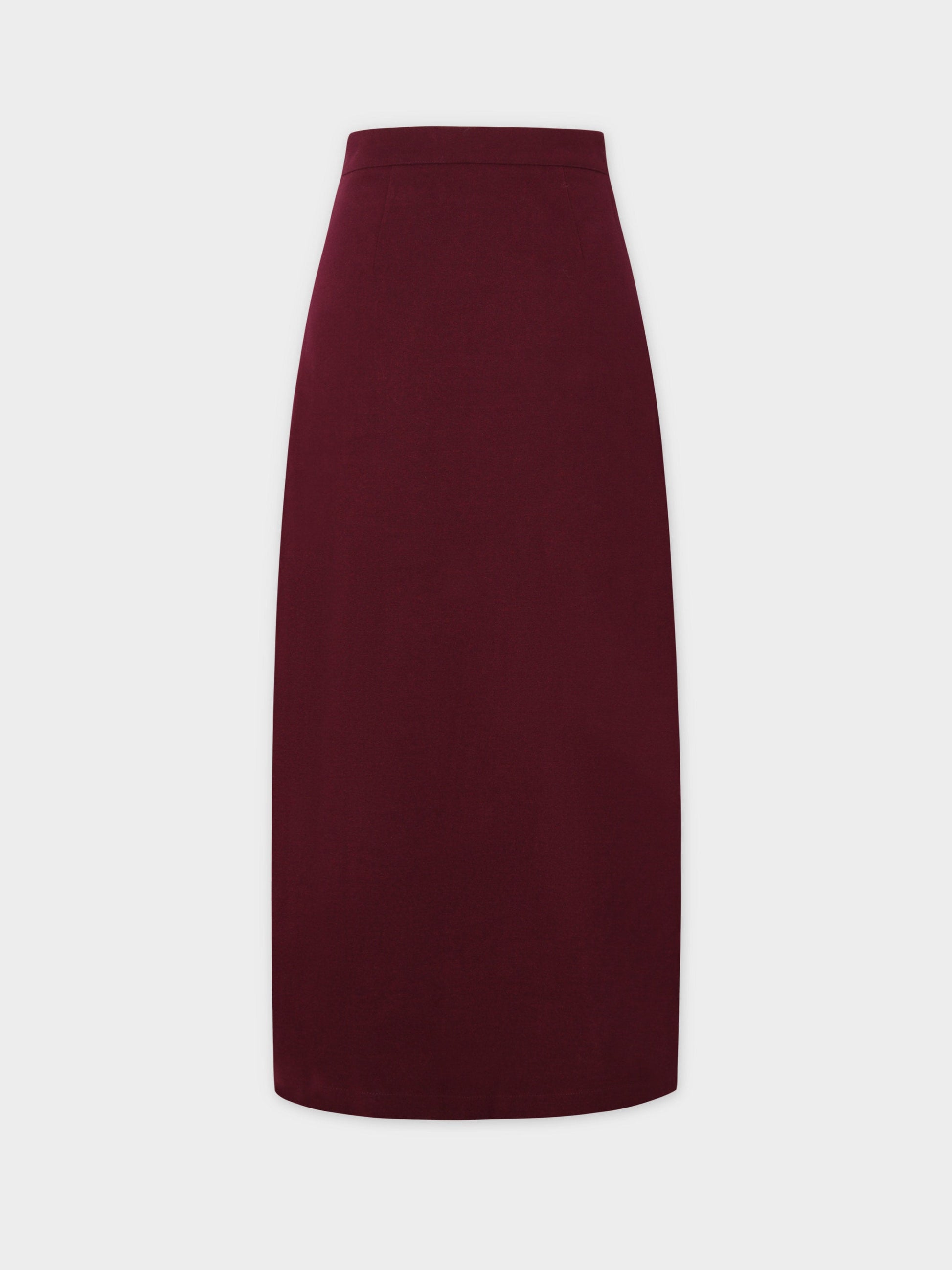 Pin Closure Wrap Skirt-Wine-2