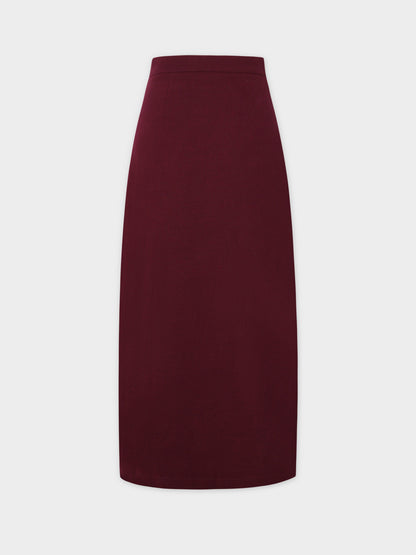 Pin Closure Wrap Skirt-Wine-2