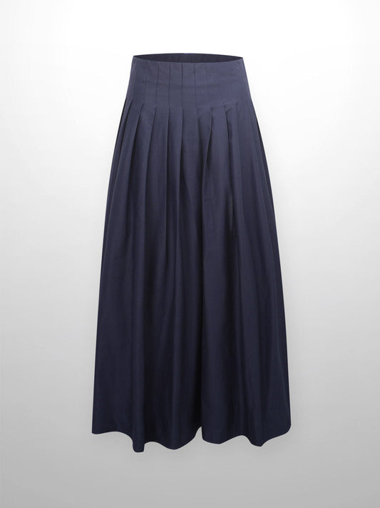 Full Pleated Skirt-Navy-0