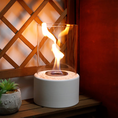 JHY DESIGN Round Tabletop Firepit – Portable, Bio Ethanol Ventless, Indoor/Outdoor-4