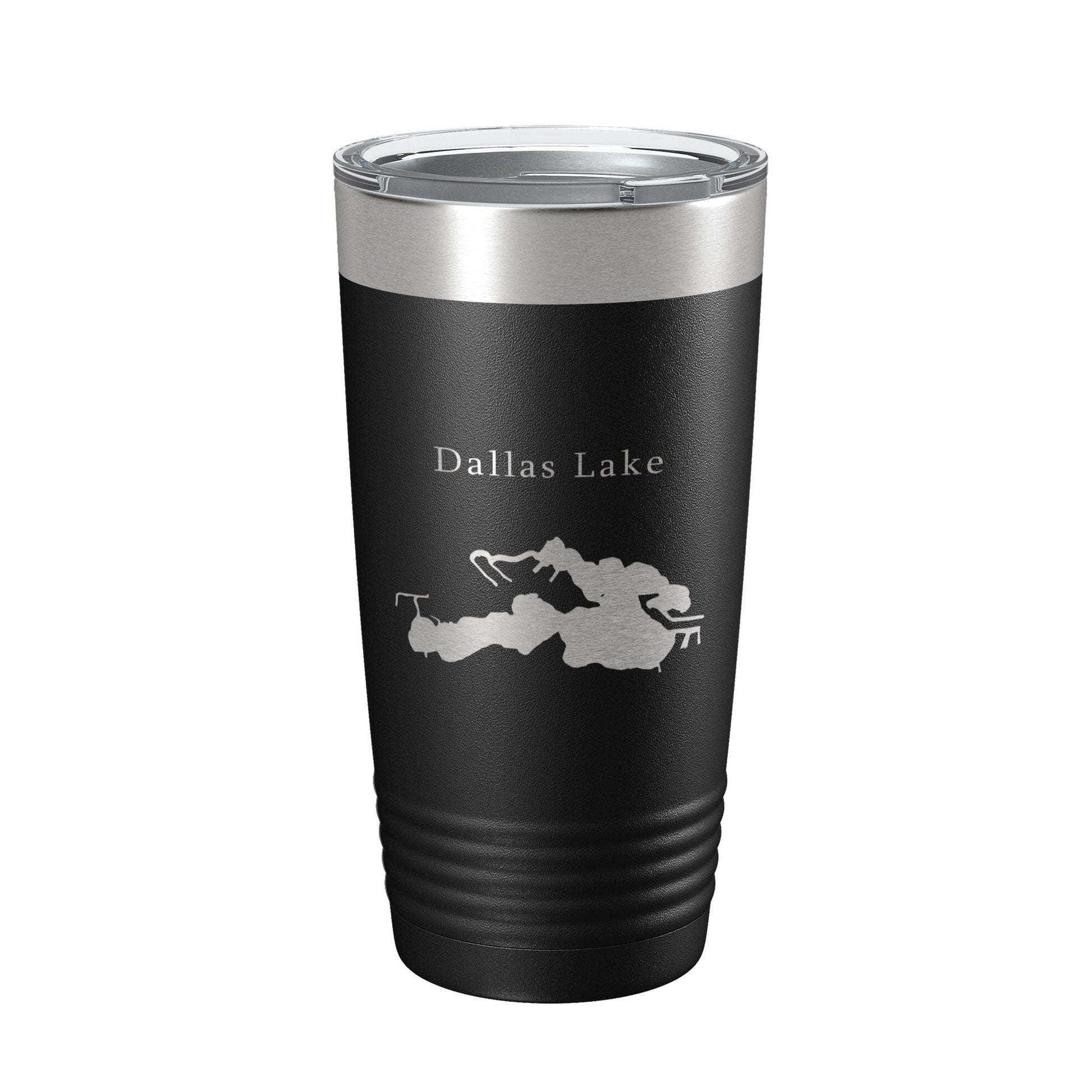 Dallas Lake Map Tumbler Travel Mug Insulated Laser Engraved Coffee Cup Indiana 20 oz-0