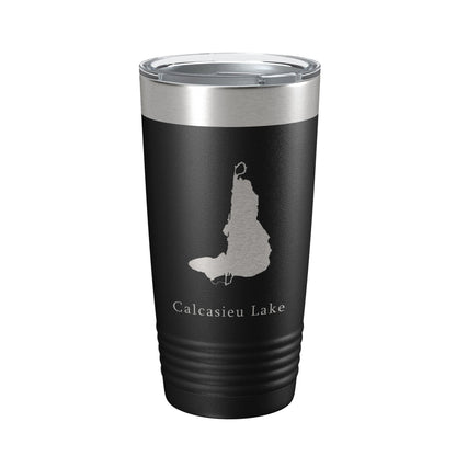 Calcasieu Lake Map Tumbler Travel Mug Insulated Laser Engraved Coffee Cup Louisiana 20 oz-0