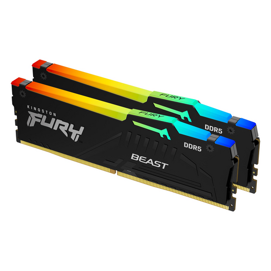 Kingston Technology FURY Beast RGB module de memorie 64 Giga Bites 2 x 32 Giga Bites DDR5 CCE (KF564C32BBAK2-64)-0