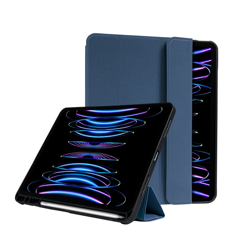 Калъф за таблет Crong FlexFolio за Apple iPad Air 10.9 2020/2022 (4, 5 gen)/iPad Pro 11 2021/2022 (3, 4 gen) с моливник (син) (CRG-FXF-IPD112-BLUE)-0