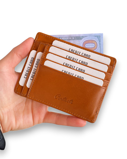Flerna - Genuine Leather Slim RFID Protection Wallet/Card Holder-0