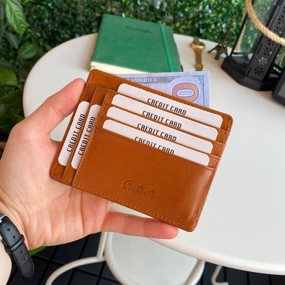 Flerna - Genuine Leather Slim RFID Protection Wallet/Card Holder-1