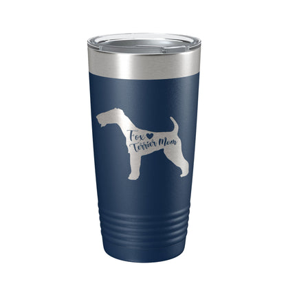 Fox Terrier Mom Tumbler Dog Travel Mug Gift Insulated Laser Engraved Coffee Cup 20 oz-2