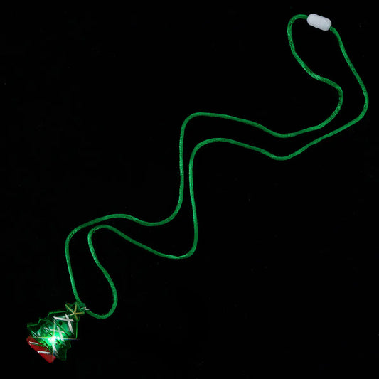 Cool Light Up Necklace with Santa and Christmas Tree