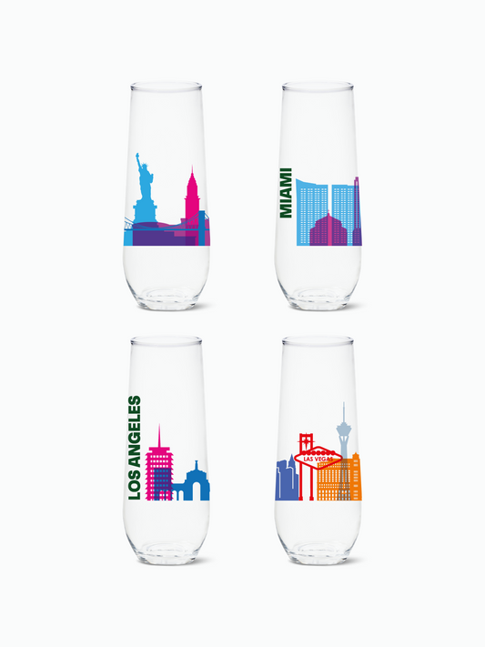 American Skylines - RESERVE 9oz Stemless Champagne Tritan™ Copolyester Glass-0